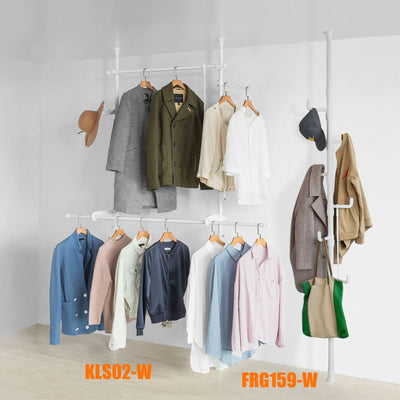 SoBuy KLS02-W Garde-Robe Penderie Télescopique 2 Barres Portant de Vêtement