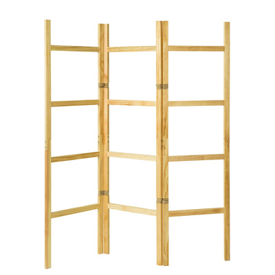 SoBuy KLS06-N Porte-serviettes sur Pied Portemanteau Pliant Paravent Séparateur Pièce Cloison 3 panneaux en pin massif