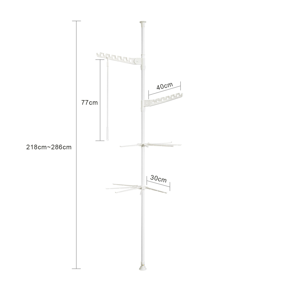 SoBuy KLS08-W Uscător Telescopic de Haine Suport Pliabil pentru Haine cu Înălțime Reglabilă