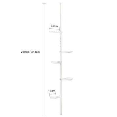 SoBuy KLS09-W Suport Telescopic Ghivece de Flori din Metal, Etajeră Suport Plante