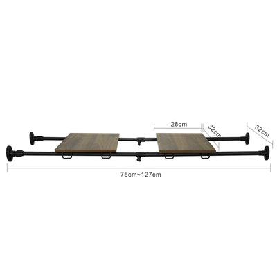 SoBuy KLS10-SCH Étagère Murale Flottante Organisateur Séparateurs d'étagères Étagère de Tension réglable Extensible de 75-127 cm, Noir
