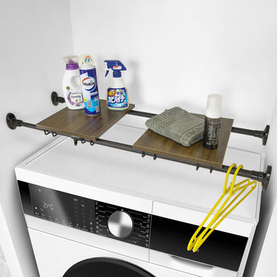 SoBuy KLS10-SCH Étagère Murale Flottante Organisateur Séparateurs d'étagères Étagère de Tension réglable Extensible de 75-127 cm, Noir