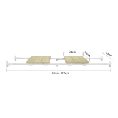 SoBuy KLS10-W Raft de Perete Plutitor Organizator Separatoare pentru Rafturi Raft Extensibil cu Tensiune Reglabilă