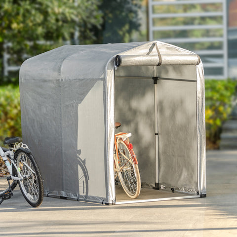 SoBuy Cortina pentru biciclete impermeabile Protecția UV UV Cortina de garaj pentru bicicletă perdea de grădină multifuncțională în culoare argintiu, 120x176x163 cm, KLS11