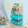 SoBuy KMB07-B Bibliotecă + Ladă de depozitare, Ladă pentru jucării, Raft pentru cărți pentru copii