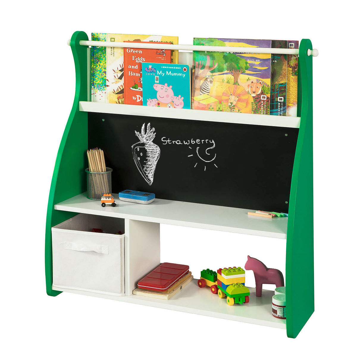 SoBuy KMB09-GR Étagère à Livres Enfants Bibliothèque Étagère Murale