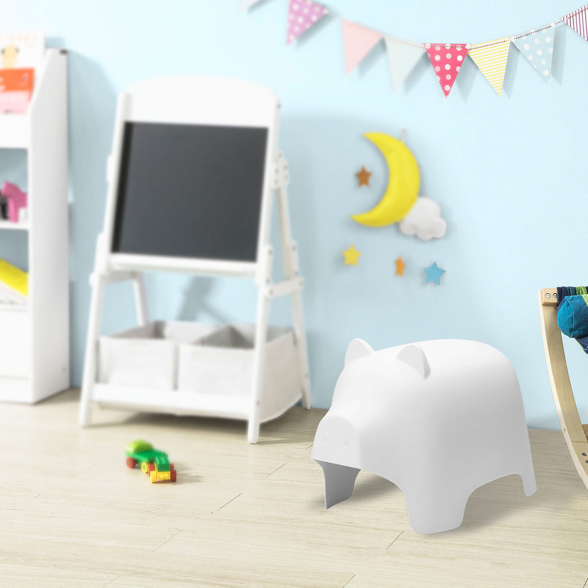 SoBuy KMB14-W Scaun Taburet pentru Copii Design Pouf pentru Copii Scaun șezlong pentru Copii