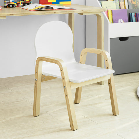 SoBuy Set 2 scaune pentru copii Scaun Înălțimea copiilor Înălțimea reglabilă Se așeză în clasa de lemn solid E1 KMB24-WWT2