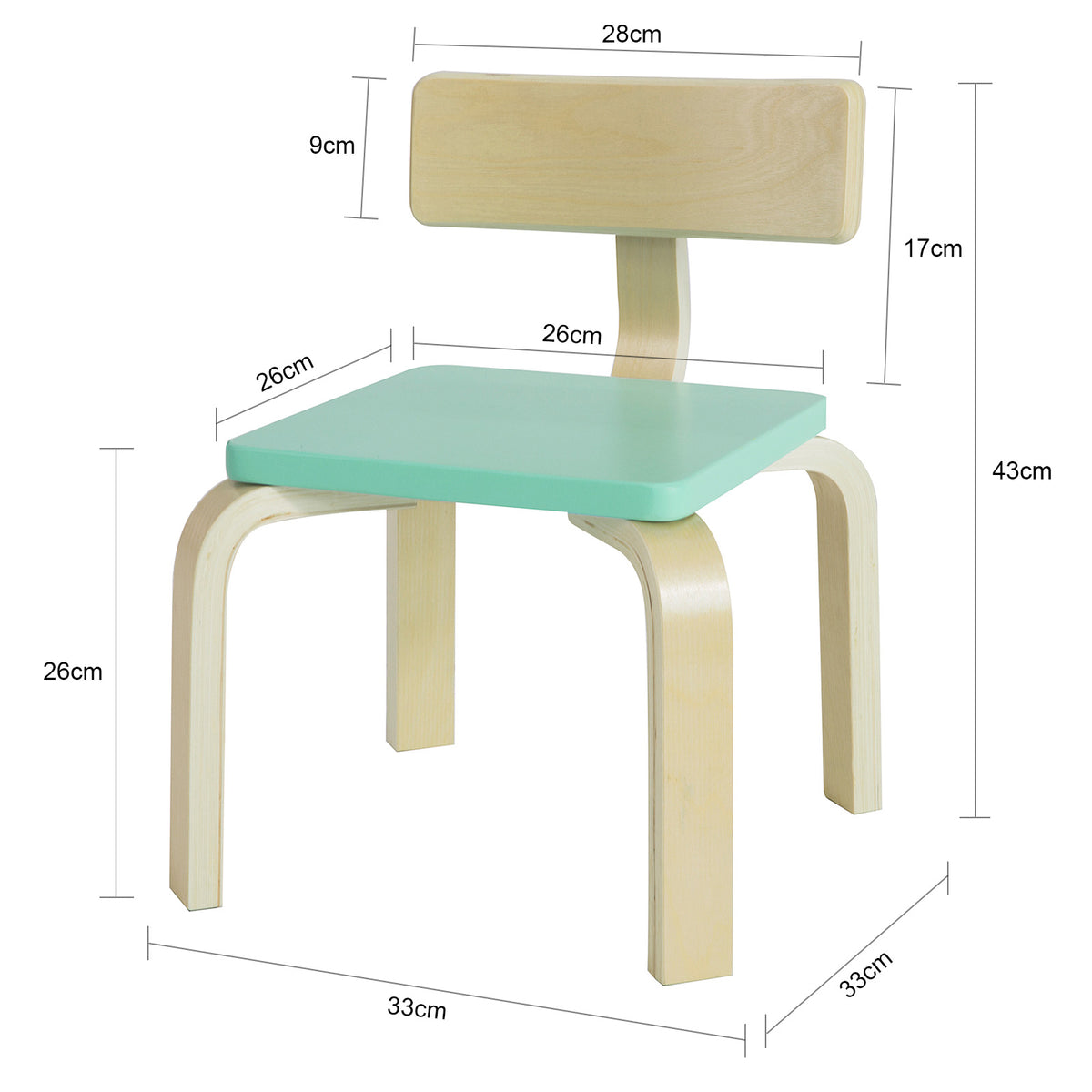 SoBuy KMB29-HB Scaun pentru copii din lemn de mesteacăn Scaun confortabil pentru copii