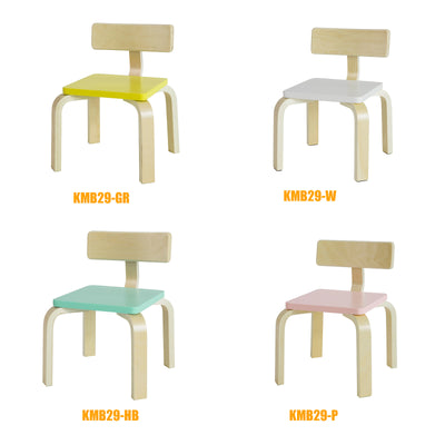 SoBuy KMB29-GR Scaun pentru copii din lemn de mesteacăn Scaun confortabil pentru copii cu spătar