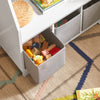 SoBuy Bibliotecă pentru copii cu compartimente de depozitare și 3 cutii rafturi pentru jucării raft pentru copii care organizează jucării alb 63x28x80 cm, KMB34-W