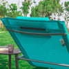 SoBuy 2 x Grădină pentru scaune de punte fotoliu cu tetiera și buzunar albastru OGS28-HBX2