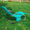 SoBuy 2 x Grădină pentru scaune de punte fotoliu cu tetiera și buzunar albastru OGS28-HBX2