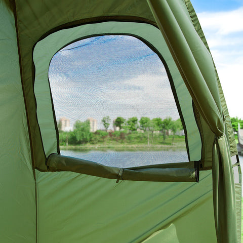 SoBuy Curta de camping pentru bancă pliabilă cu saltea și 1 pungă de grămadă verde, capacitate maximă 160 kg, OGS32-GR