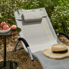 SoBuy Pat de grădină pentru scaune pentru scaune în pulbere de fier și TESL, gri, țesătură OGS38-HG