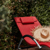 SoBuy Pat de grădină pentru scaune pentru scaune în pulbere de fier și țesătură Teslin, roșu, OGS38-R