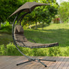 SoBuy OGS39-BR Bain de Soleil Hamac Transat Suspendu Lit Suspend Balancelle de Jardin