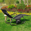 SoBuy OGS47-MS Fotoliu balansoar pentru adulți, Șezlong, Balansoar ergonomic pentru relaxare cu buzunar lateral