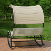 SoBuy OGS50-MI Double Chaise Longue, Transat à Bascule 2 Places,avec Toit Pare-soleil, Dossier et Coussin