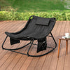 SoBuy OGS56-SCH Fauteuil à Bascule Confortable avec Coussin Rembourré avec Appui-tête et 2 Poches