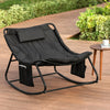 SoBuy OGS56-SCH Fauteuil à Bascule Confortable avec Coussin Rembourré avec Appui-tête et 2 Poches
