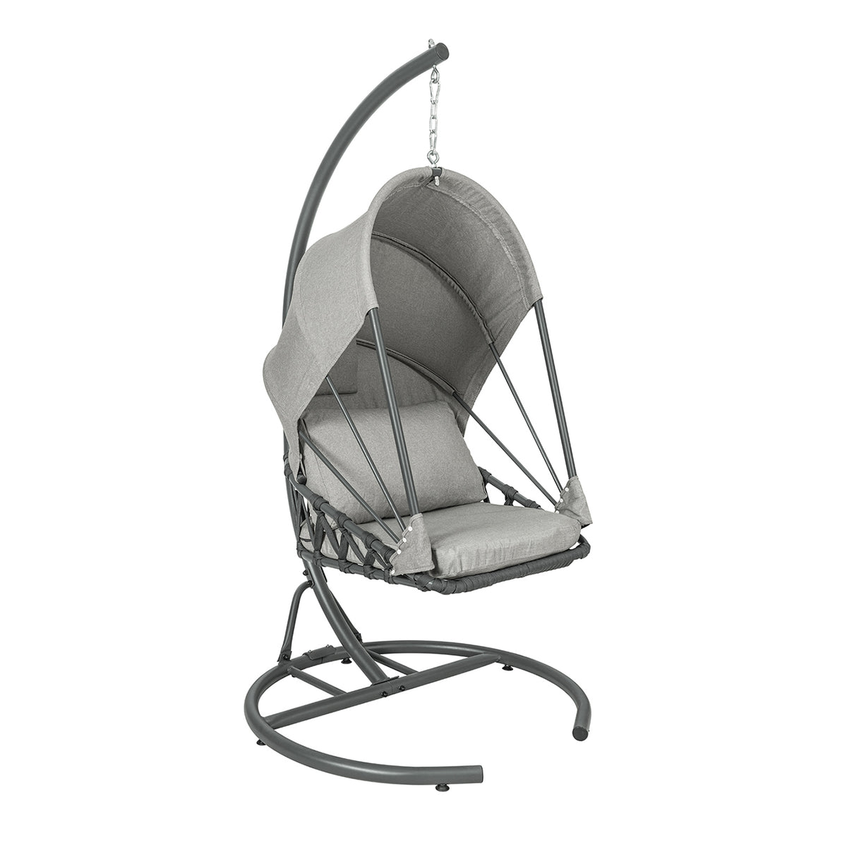 SoBuy OGS57-HG Fauteuil Suspendu Extérieur Siège Suspendu Chaise Suspendue avec Structure en Fer et Coussin d'assise Moelleux
