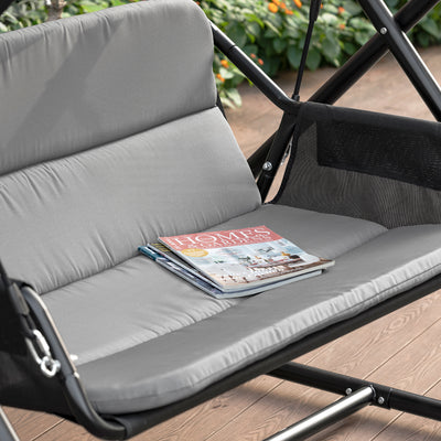 SoBuy OGS58-HG Balansoar de lux, Balansoar de grădină confortabil pentru 2 persoane, Balansoar de exterior