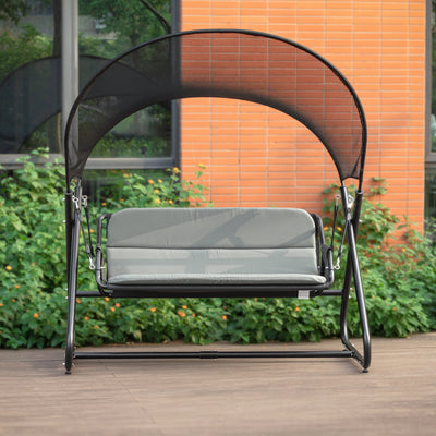 SoBuy OGS58-HG Balansoar de lux, Balansoar de grădină confortabil pentru 2 persoane, Balansoar de exterior