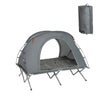 SoBuy OGS60-L-HG Lit de Camping Pliable en Aluminium Léger, 3 en 1 avec Toit Anti-UV + Matelas Gonflable Intégré + Sac de Transport, 2 Personnes