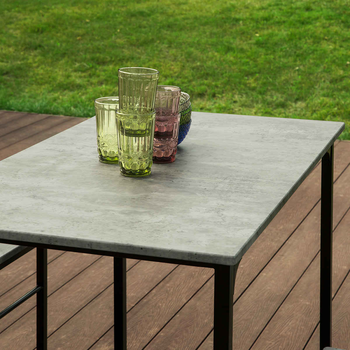 SoBuy OGT11-HG Set de masă de bar pentru sufragerie cu 4 scaune de bar