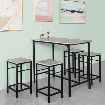 SoBuy OGT11-HG Set de masă de bar pentru sufragerie cu 4 scaune de bar