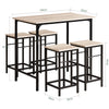 SoBuy OGT11-N Set 1 Masă + 4 Scaune de Bar Set Masă de Bar Bistro