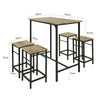 SoBuy OGT11-XL Set de 1 Table + 4 Tabourets Ensemble Table de Bar bistrot + 4 tabourets avec Repose-Pieds Table Mange-Debout Table Haute Cuisine