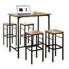 SoBuy OGT11-XL Set de 1 Table + 4 Tabourets Ensemble Table de Bar bistrot + 4 tabourets avec Repose-Pieds Table Mange-Debout Table Haute Cuisine