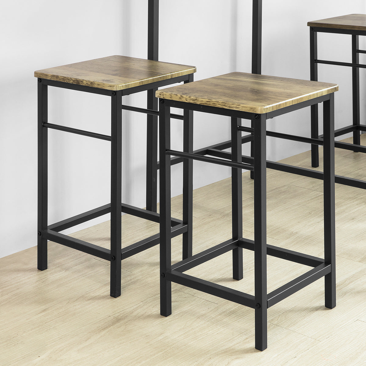 SoBuy OGT11-XL Set de 1 Table + 4 Tabourets Ensemble Table de Bar bistrot + 4 tabourets avec Repose-Pieds Table Mange-Debout Table Haute Cuisine
