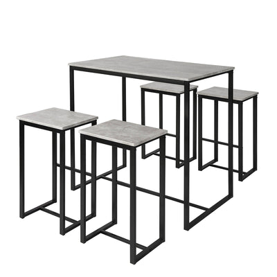 SoBuy OGT15-HG Set de 1 Table + 4 Tabourets Ensemble Table de Bar Bistrot