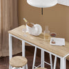 SoBuy OGT22-WN Set Masă + 4 Scaune de Bar Set Masă de Bar Bistro + 4 Scaune de Bar cu Suport pentru Picioare