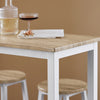 SoBuy OGT22-WN Set Masă + 4 Scaune de Bar Set Masă de Bar Bistro + 4 Scaune de Bar cu Suport pentru Picioare