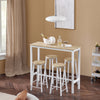 SoBuy OGT22-WN Set Masă + 4 Scaune de Bar Set Masă de Bar Bistro + 4 Scaune de Bar cu Suport pentru Picioare