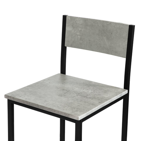 SoBuy Tabel cu 3 piese cu 2 scaune mobile cu bară în stil industrial, L60*P60*A97cm, OGT27-HG gri