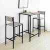 SoBuy OGT27-HG Set Masă Înaltă de Bucătărie cu 2 Scaune, Masă Bar Înaltă, Masă Tip Bar cu Scaun, Masă Bar Bucătărie, Masă Înaltă Exterior, MDF & Metal, Gri