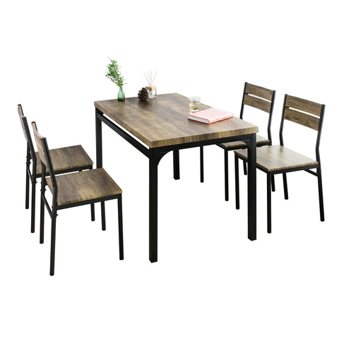 SoBuy Set de 5 bucăți de masă cu 4 scaune de luat masa bucătărie și restaurant OGT28-N-FST72-NX4