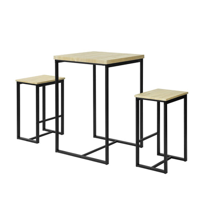 SoBuy OGT31-N Lot Table et Tabourets de Bar, Jeu de Bar Petit-déjeuner Table Haute avec 2 Chaises