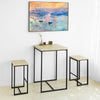 SoBuy OGT31-N Lot Table et Tabourets de Bar, Jeu de Bar Petit-déjeuner Table Haute avec 2 Chaises