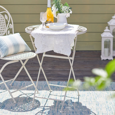 SoBuy OGT35-W Set 3 piese mobilier de grădină pentru 2 persoane, 2 scaune de grădină + 1 masă bistrou pliante