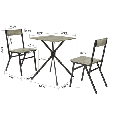 SoBuy OGT37-N Ensemble Table et 2 Chaise Lot Table de Salle à Manger avec 2 Chaises de Style Industriel pour Cuisine