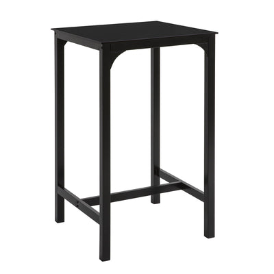 SoBuy OGT38-SCH Table de Bar Carrée Plateau en Verre Pieds en Acier Robuste