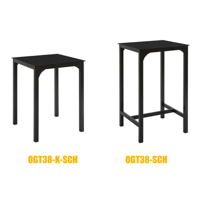 SoBuy OGT38-SCH Masă de Bar Pătrată cu Blat de Sticlă și Picioare Robuste din Oțel