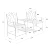 SoBuy OGT44-W Set mobilier grădină 2 persoane bancă cu masă integrată 2 locuri, masă bistrou, bancă grădină