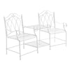 SoBuy OGT44-W Set mobilier grădină 2 persoane bancă cu masă integrată 2 locuri, masă bistrou, bancă grădină